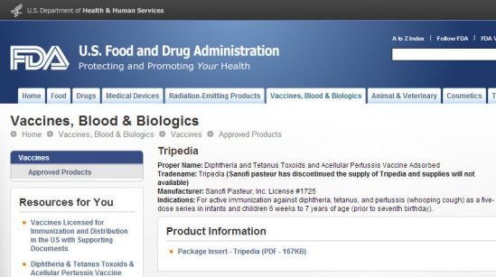 Sanofi Pasteur Tripedia: Autismo fra gli effetti collaterali