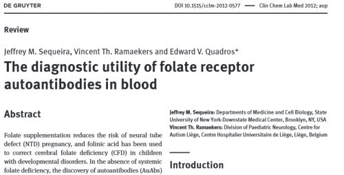 The diagnostic utility of folate receptor autoantibodies in blood