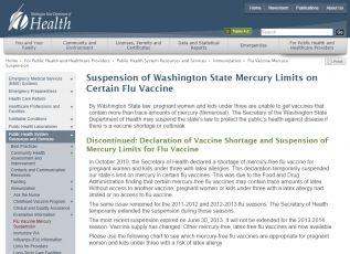Suspension of Washington State Mercury Limits on Certain Flu Vaccine: l&#039;istituzione che va contro legge
