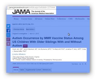 Sospetto conflitto di interesse: Studio su 95.000 bambini proverebbe non correlazione autismo e vaccini