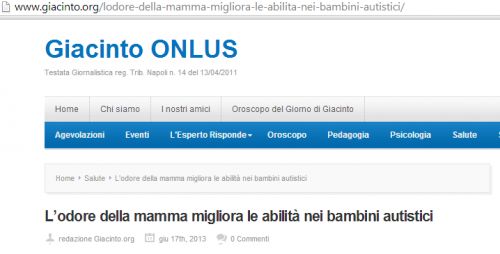 L&#039;odore della madre aiuta il bambino autistico