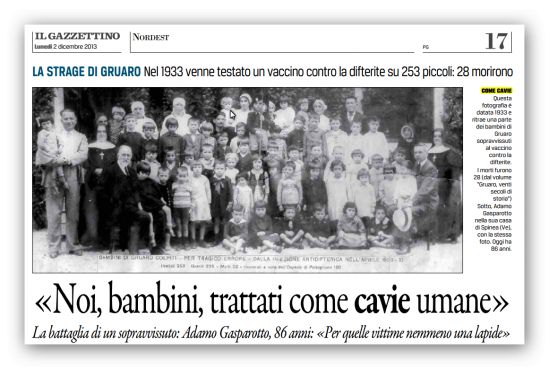 Sperimentazione vaccini su esseri umani in Italia: la strage di Gruaro