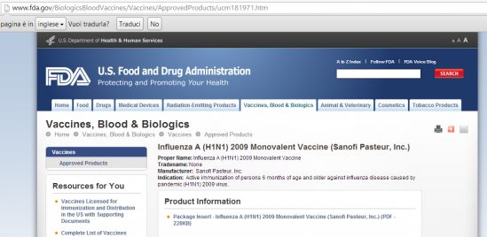 h1n1 vaccino: presente thimerosal
